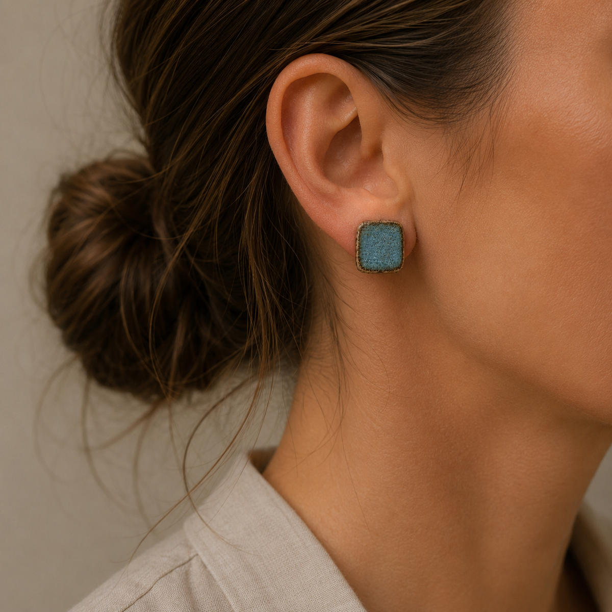 Sea Glass Ceramic Studs