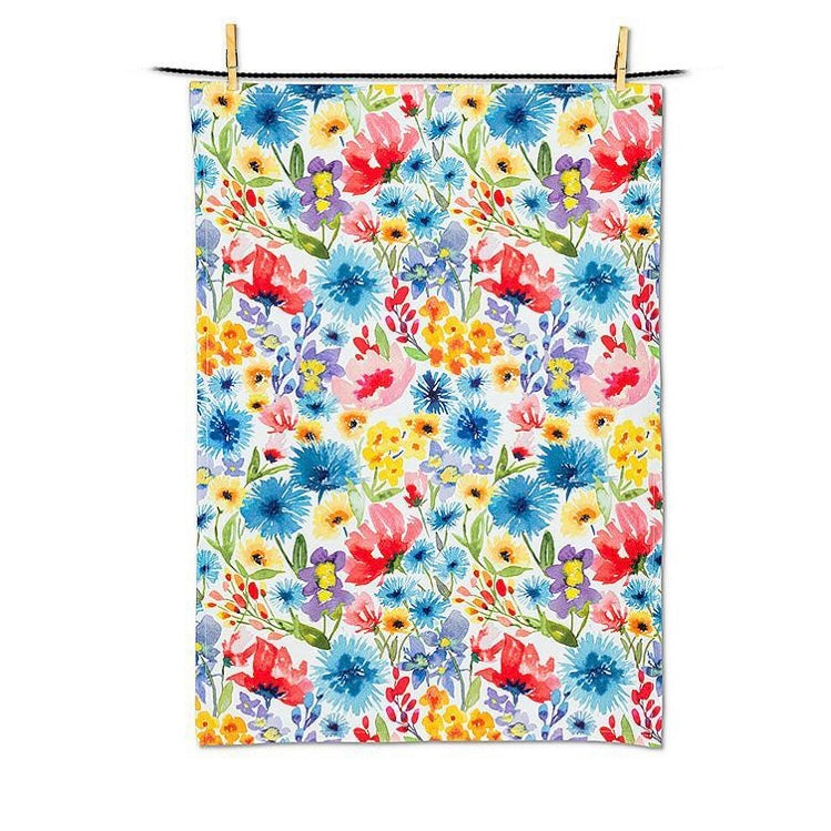 All over Wild Flowers Tea Towel