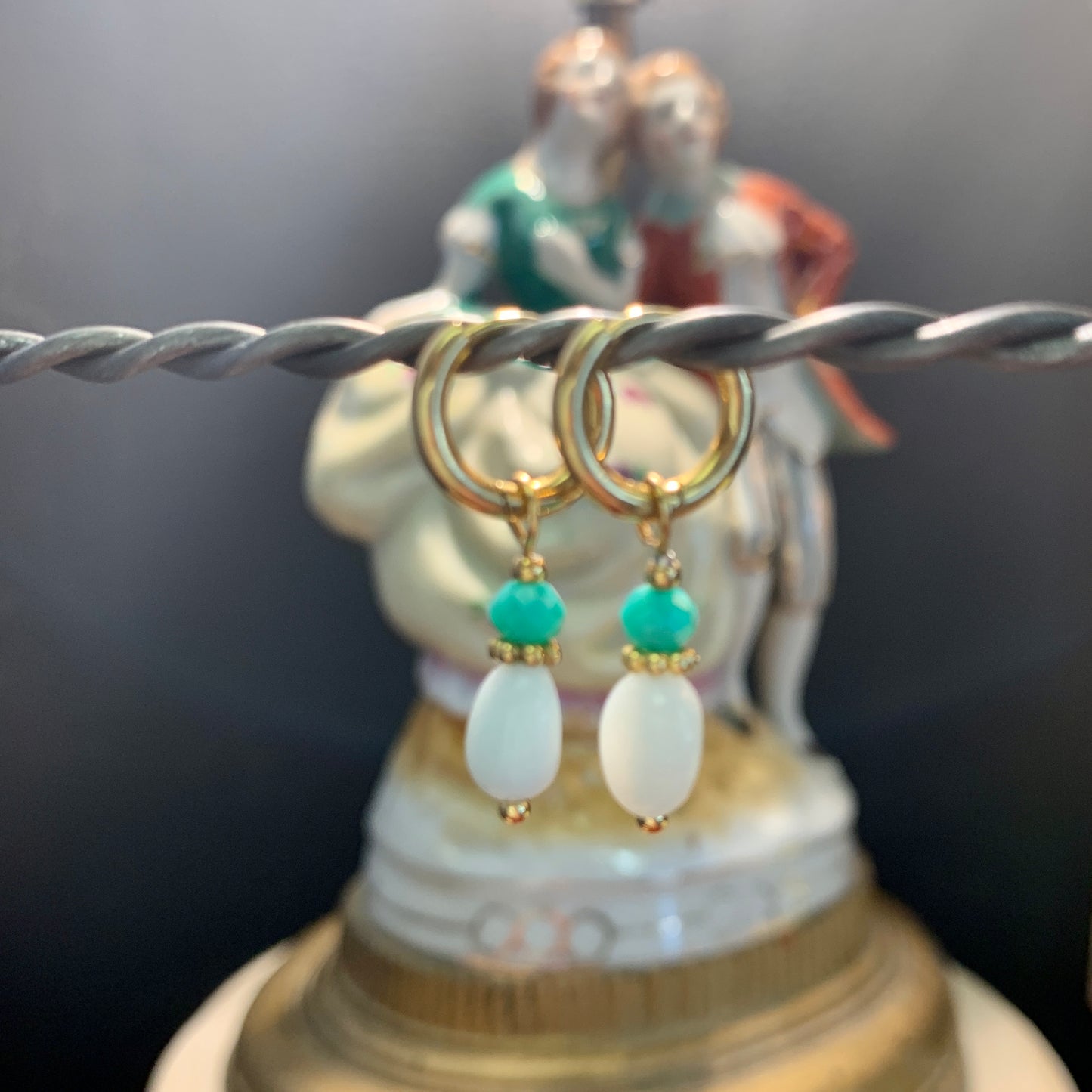 Small Hoop with Turquoise Charm