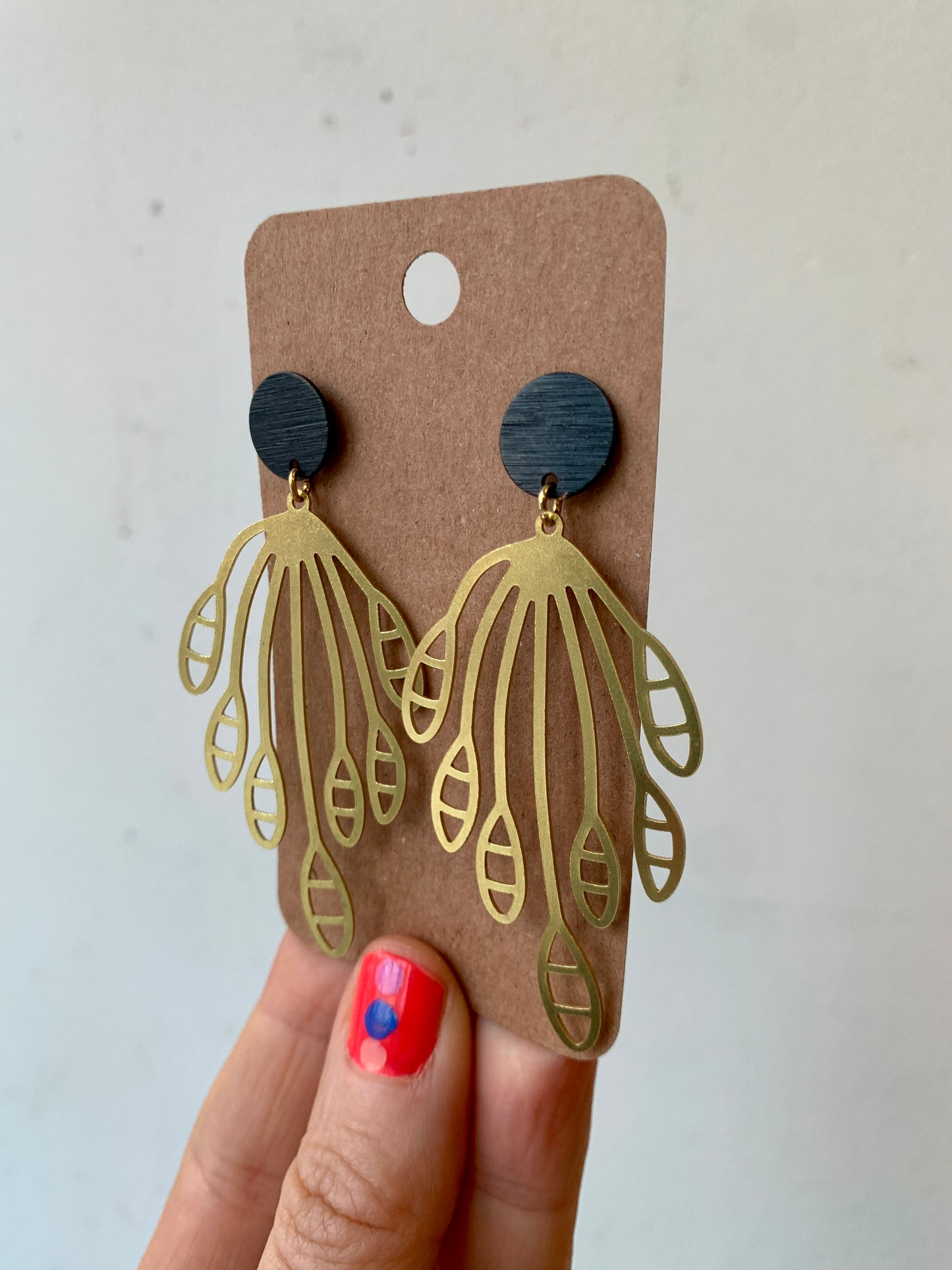 Brass Earrings - Floral#1