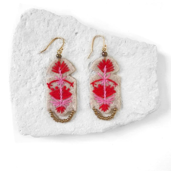 Alina Embroidered Felt Earrings
