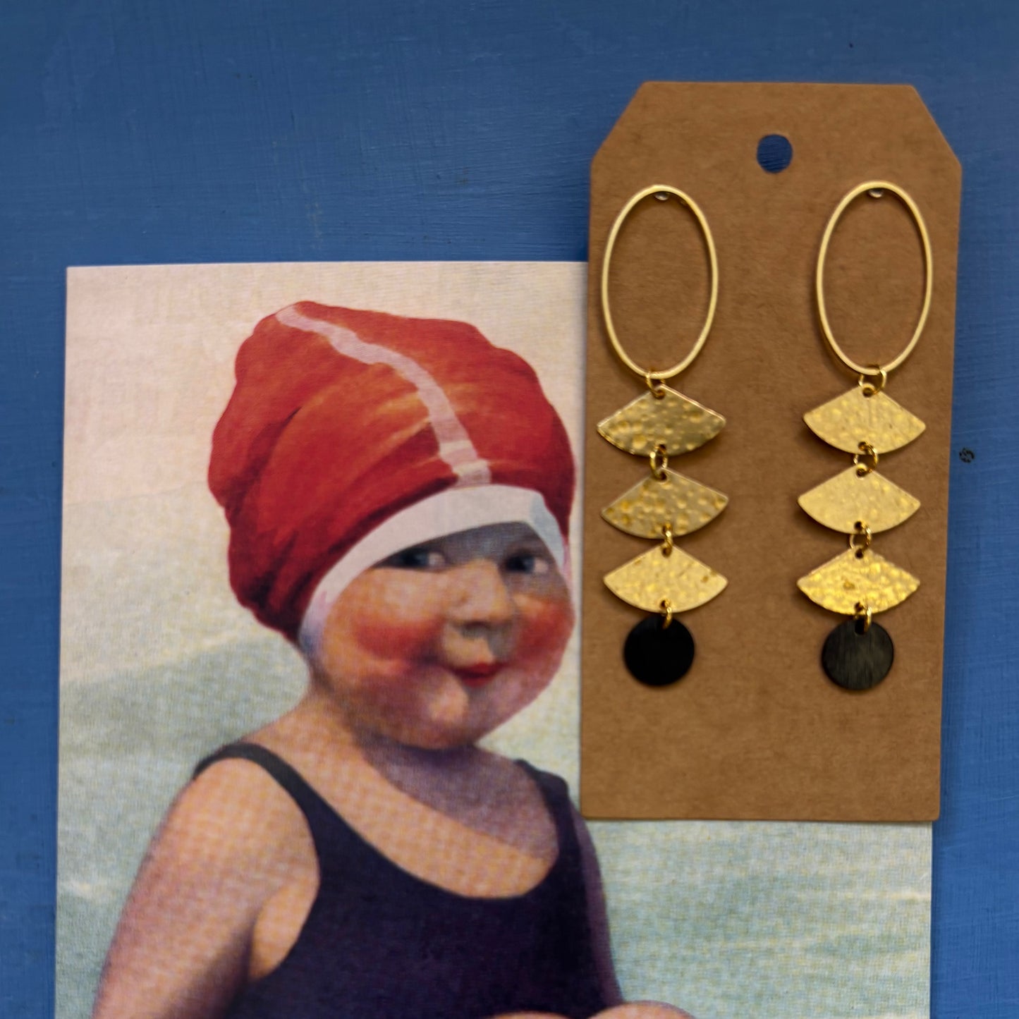 Brass/Oxidized Brass Earrings #9