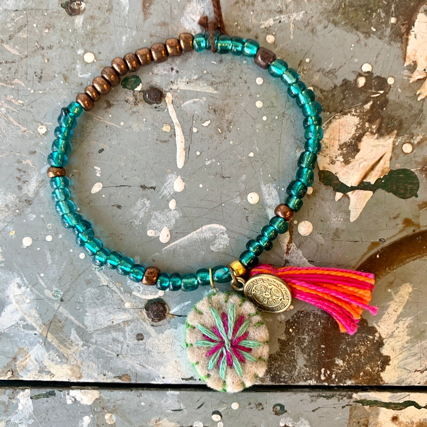 Aqua Beaded Bracelet