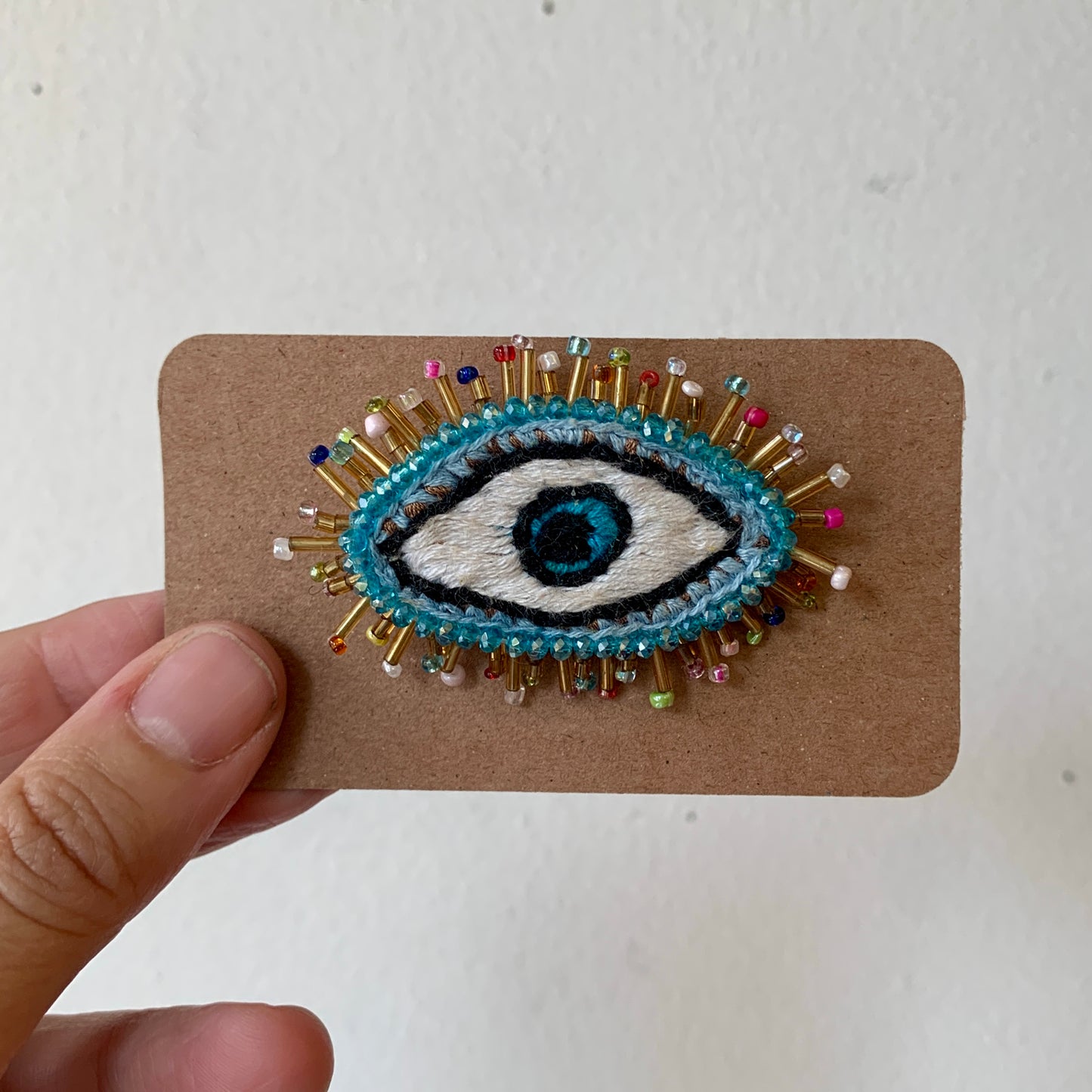 Embroidered/Beaded Brooch - Eye