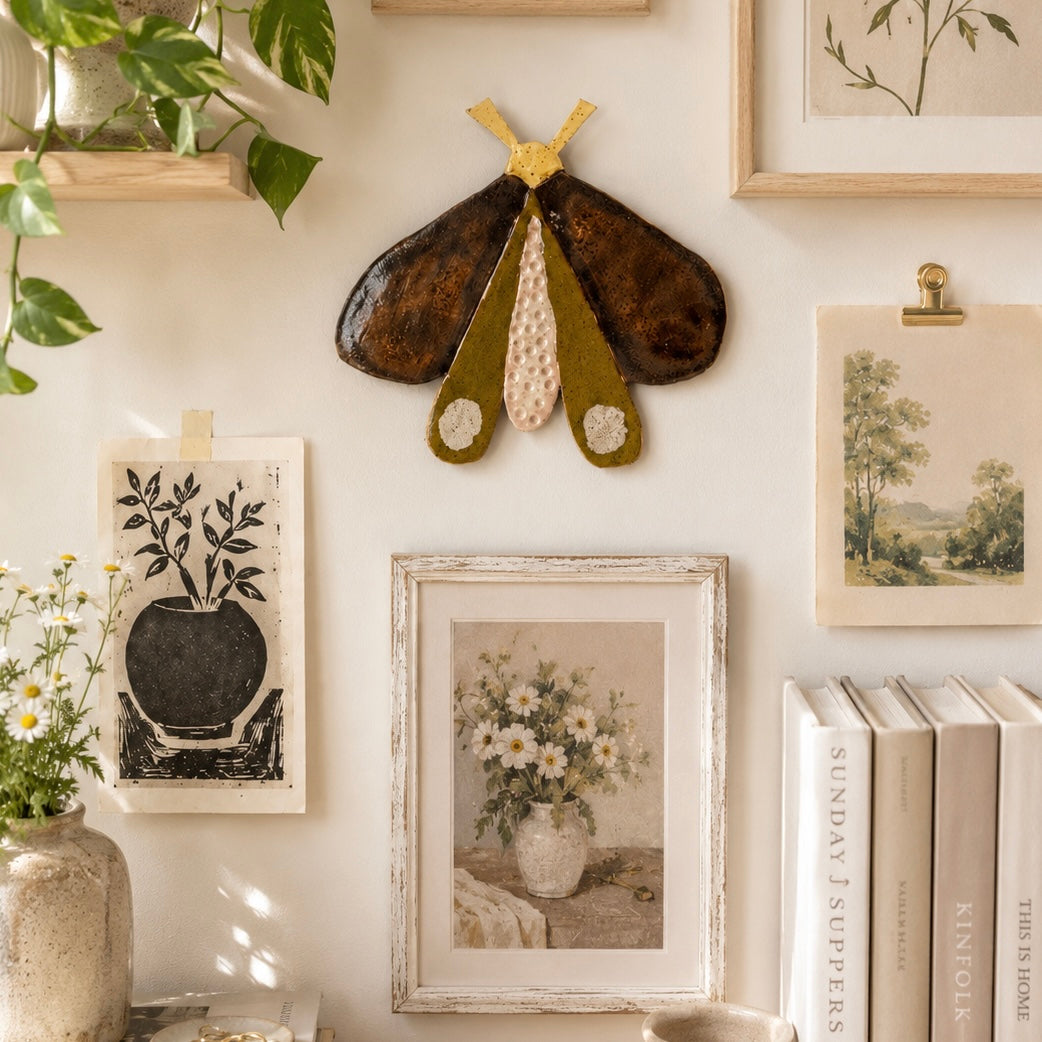 Ceramic Moth Wall Decor -#3