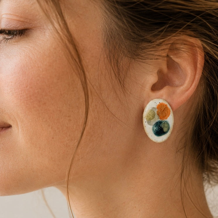 Ceramic Stud Earrings - #3