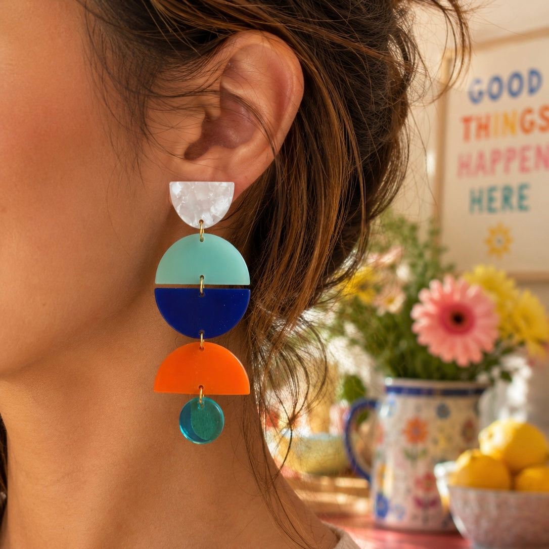 Multi Color Mix and Match Acrylic Earrings