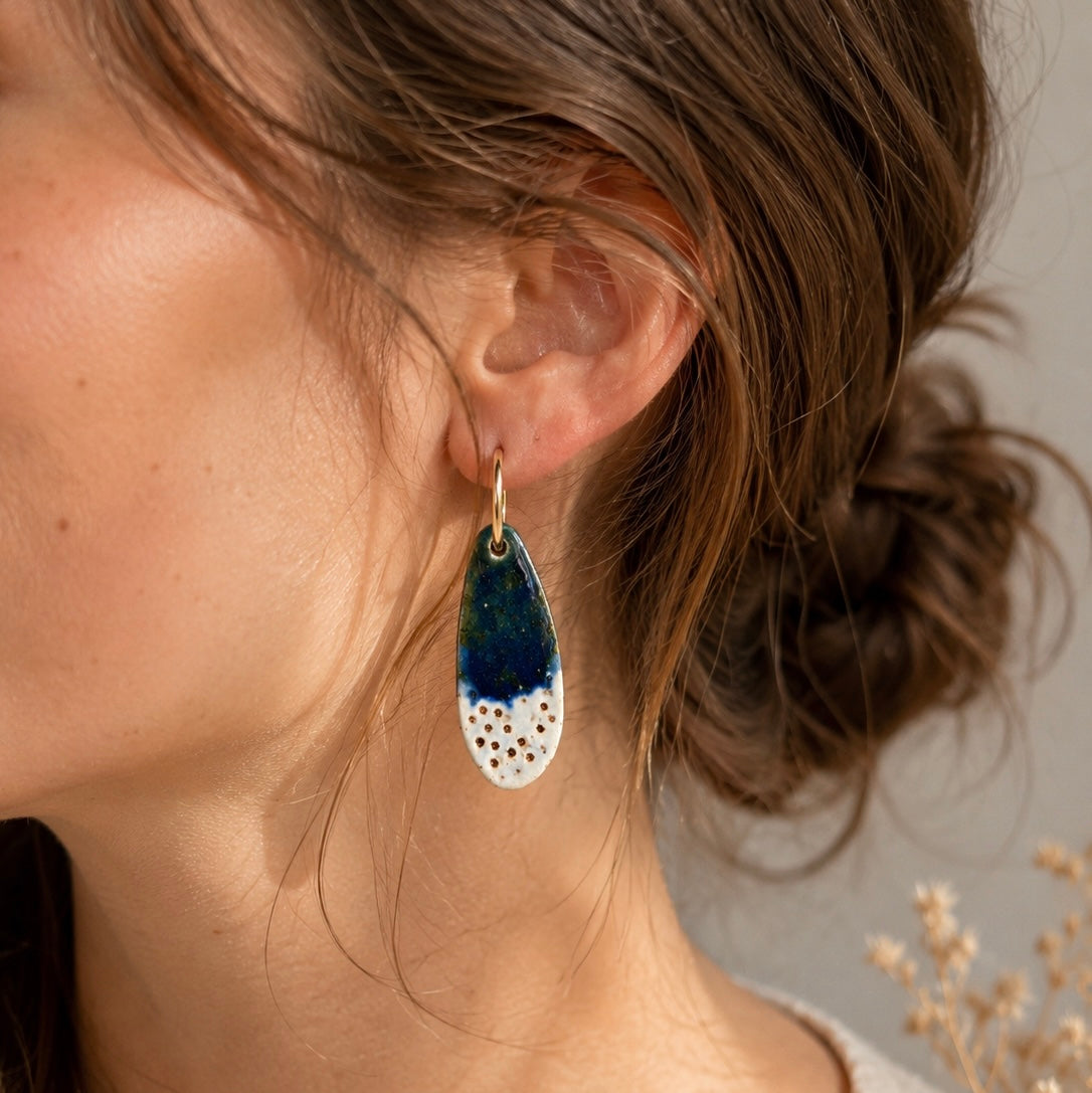 Blue Ceramic Earrings