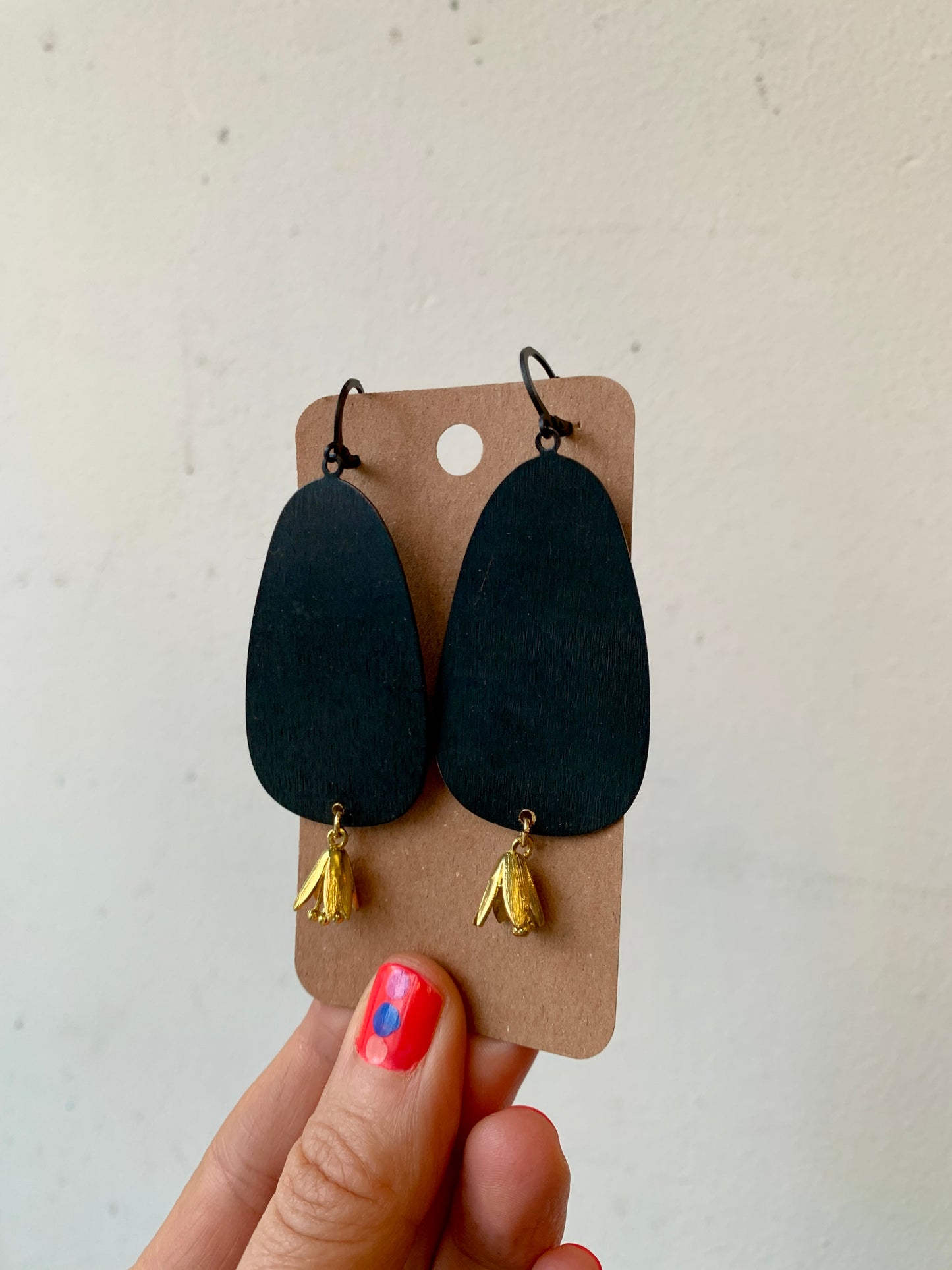 Brass/Oxidized Brass Earrings - #7