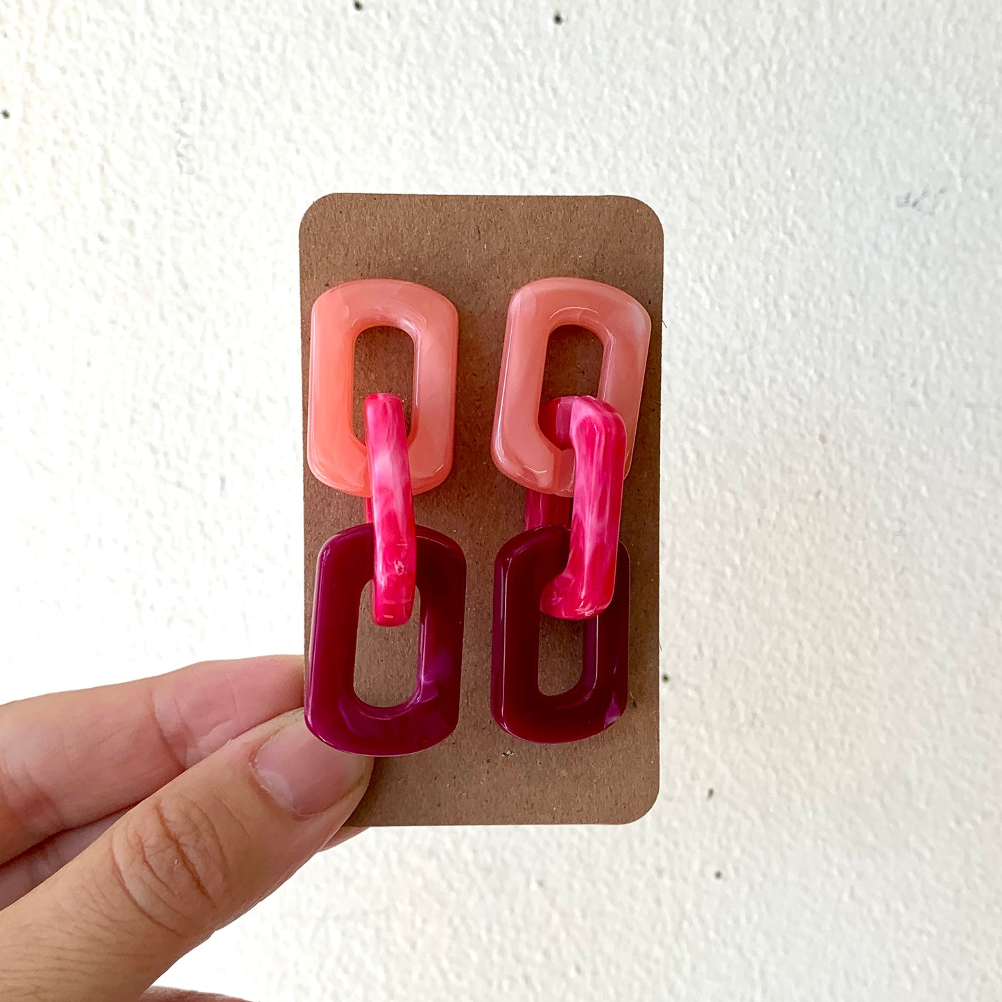Pink Chain Link Earrings