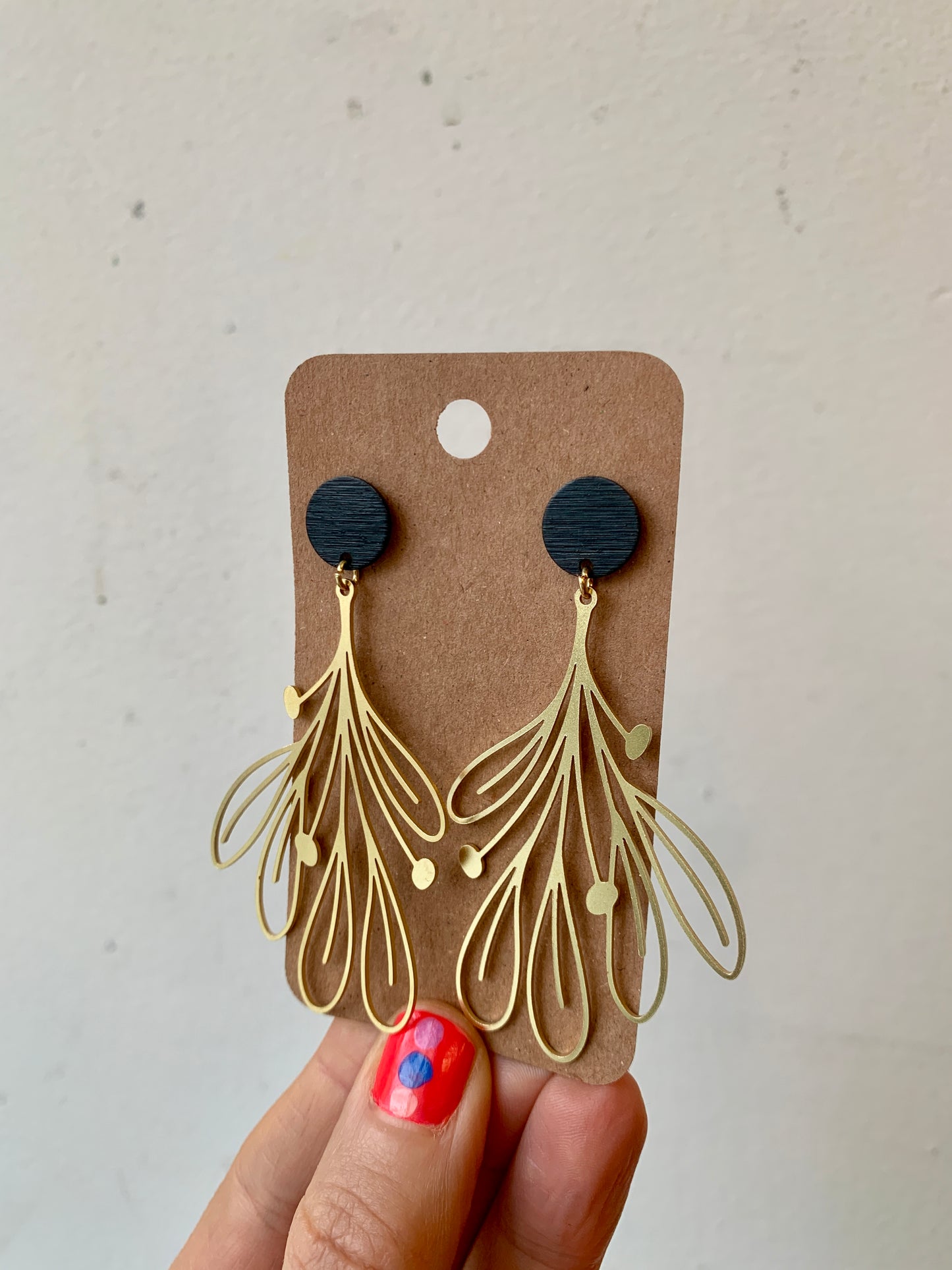 Brass Earrings - Floral#2