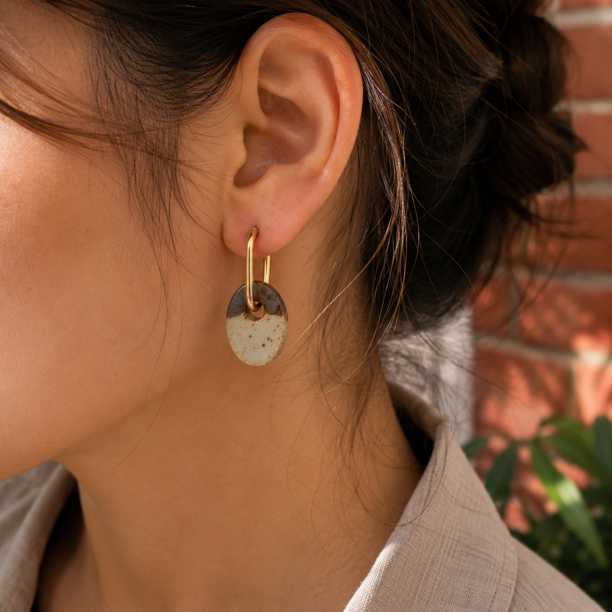 Mist & Stone Disc Hoop Earrings