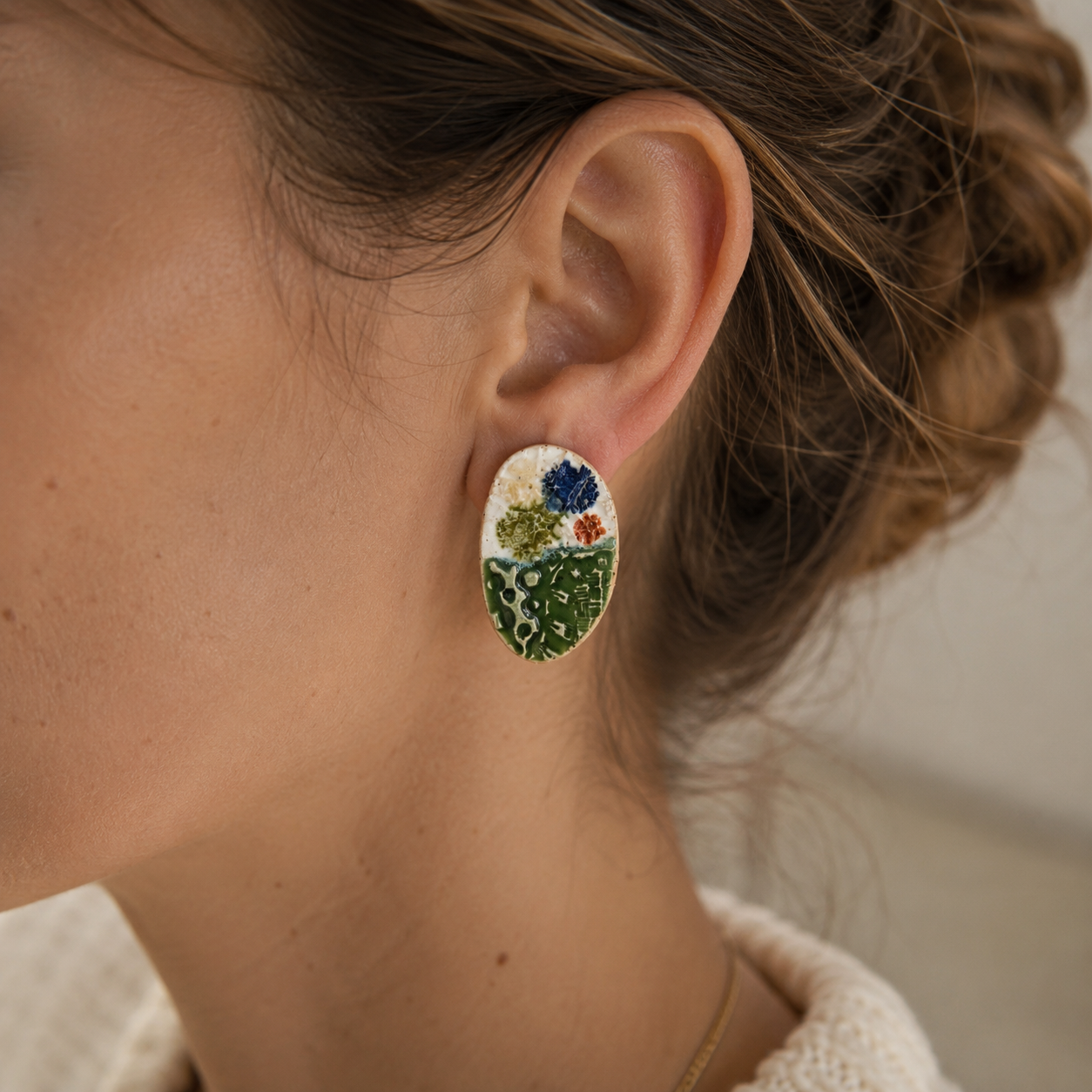 Ceramic Stud Earrings - #1