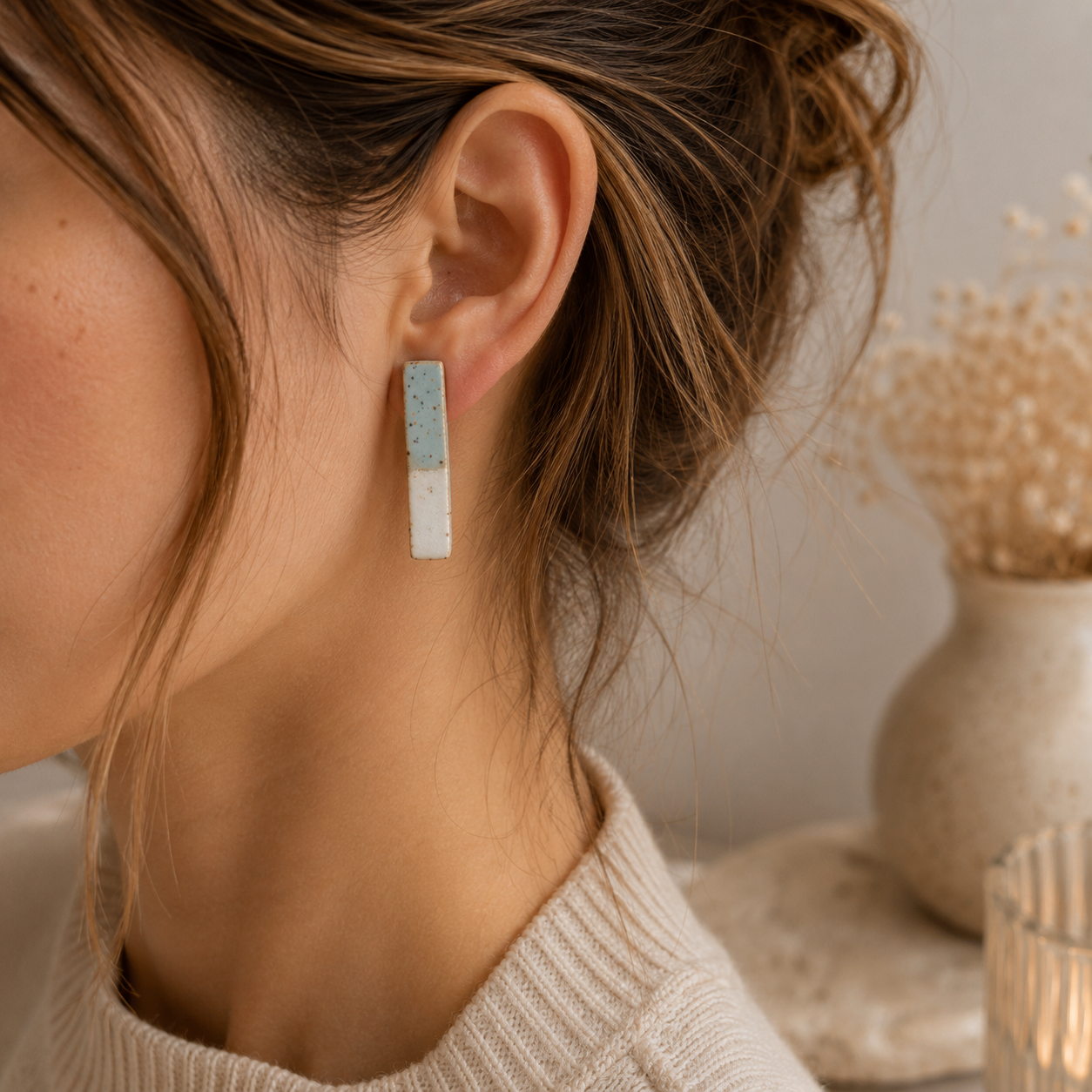 Ceramic Stick Earrings - #9