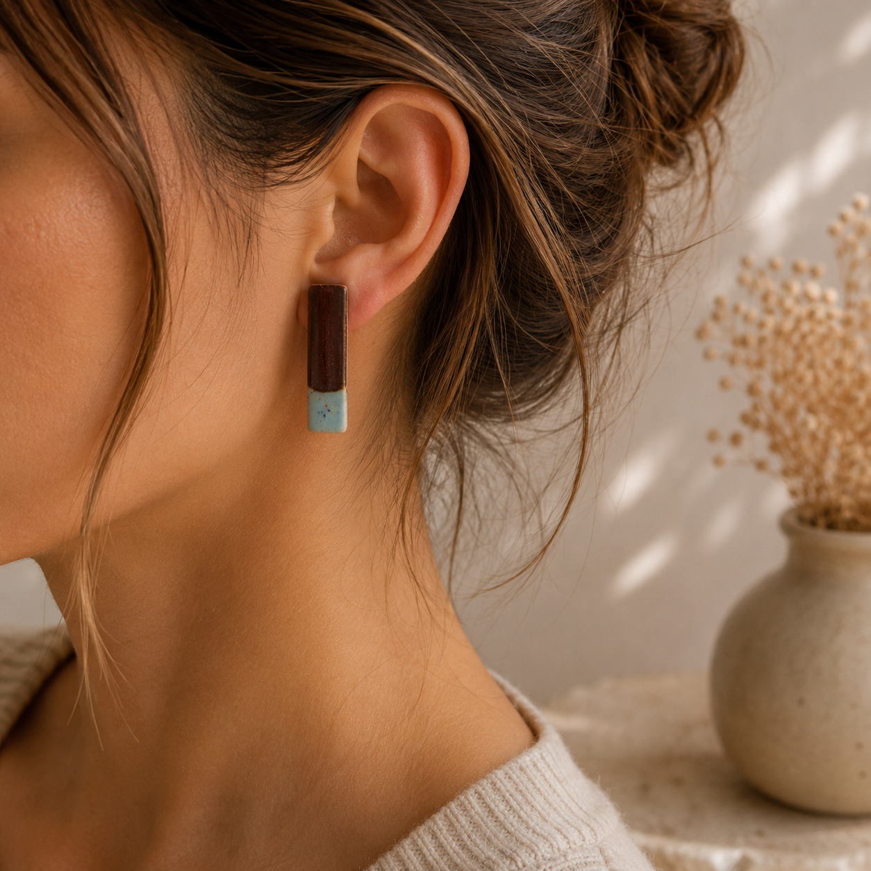 Ceramic Stick Earrings - #10