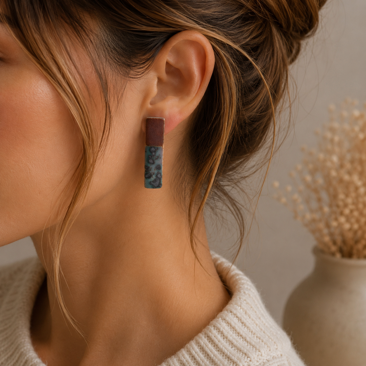 Ceramic Stick Earrings - #12