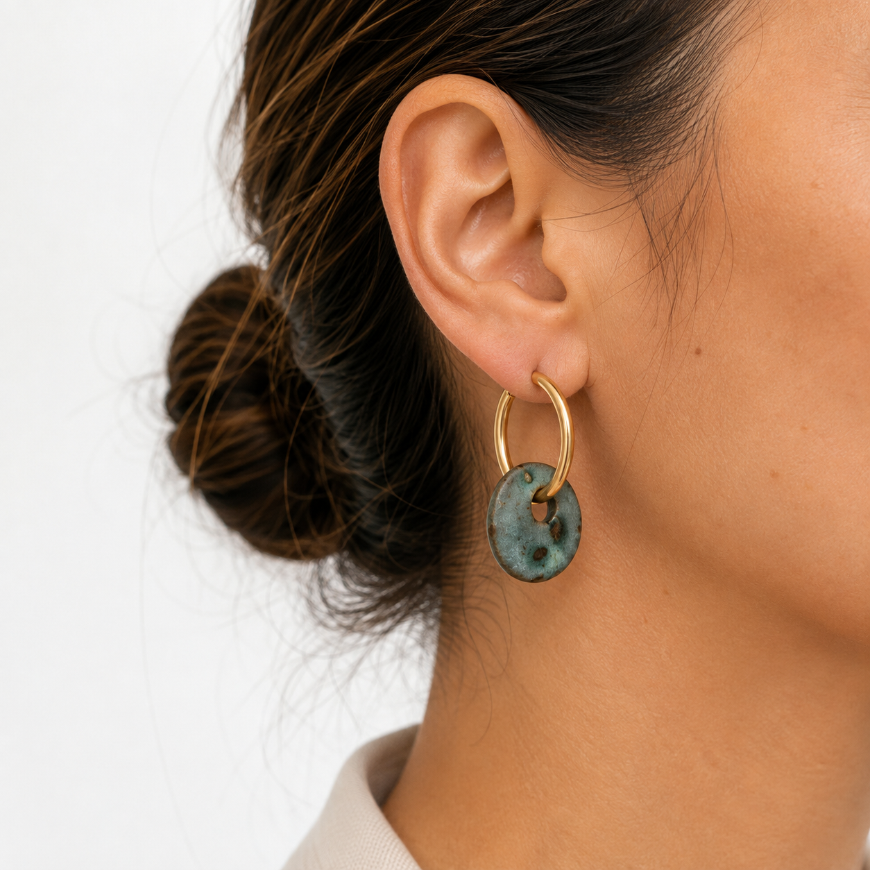 Sea Stone Hoops