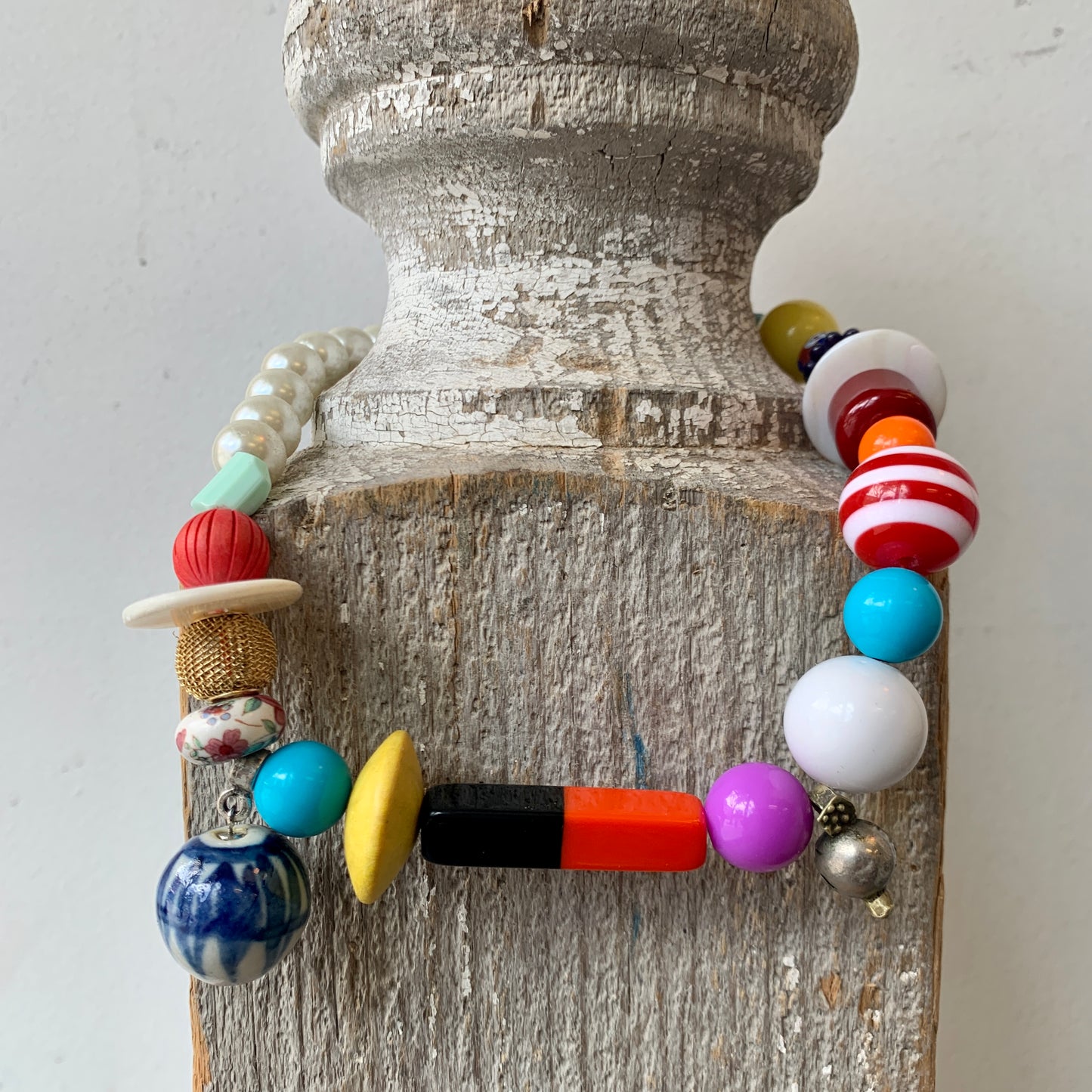One of a Kind Treasure Necklace - Porcelain Ball