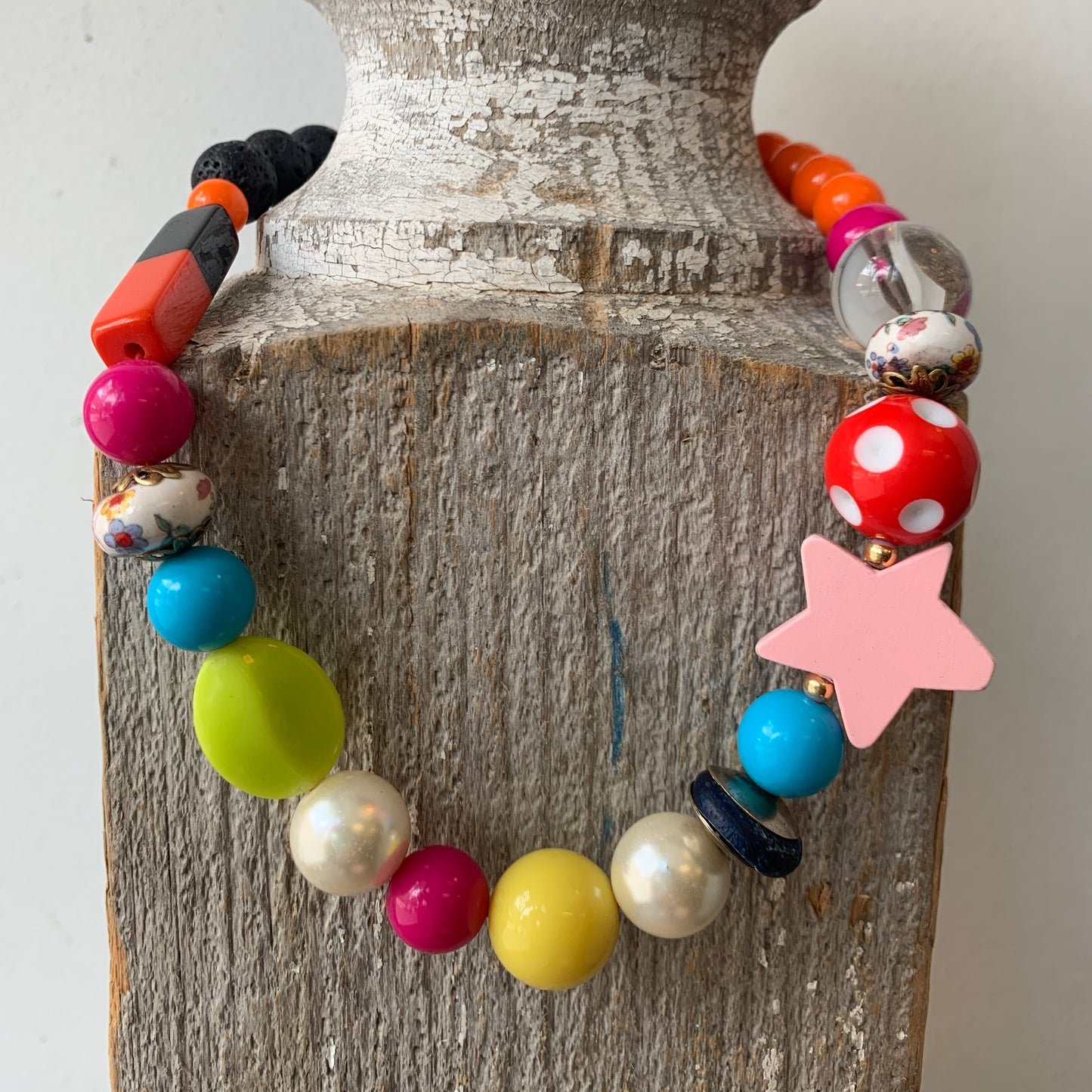 One of a Kind Treasure Necklace - Pink Star
