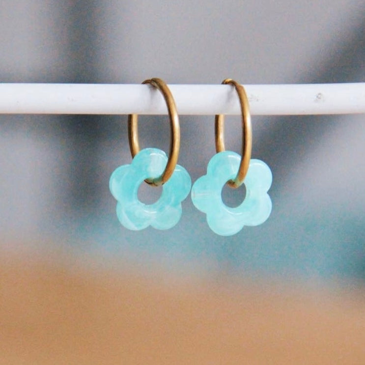 Small Hoop with Floral Charm