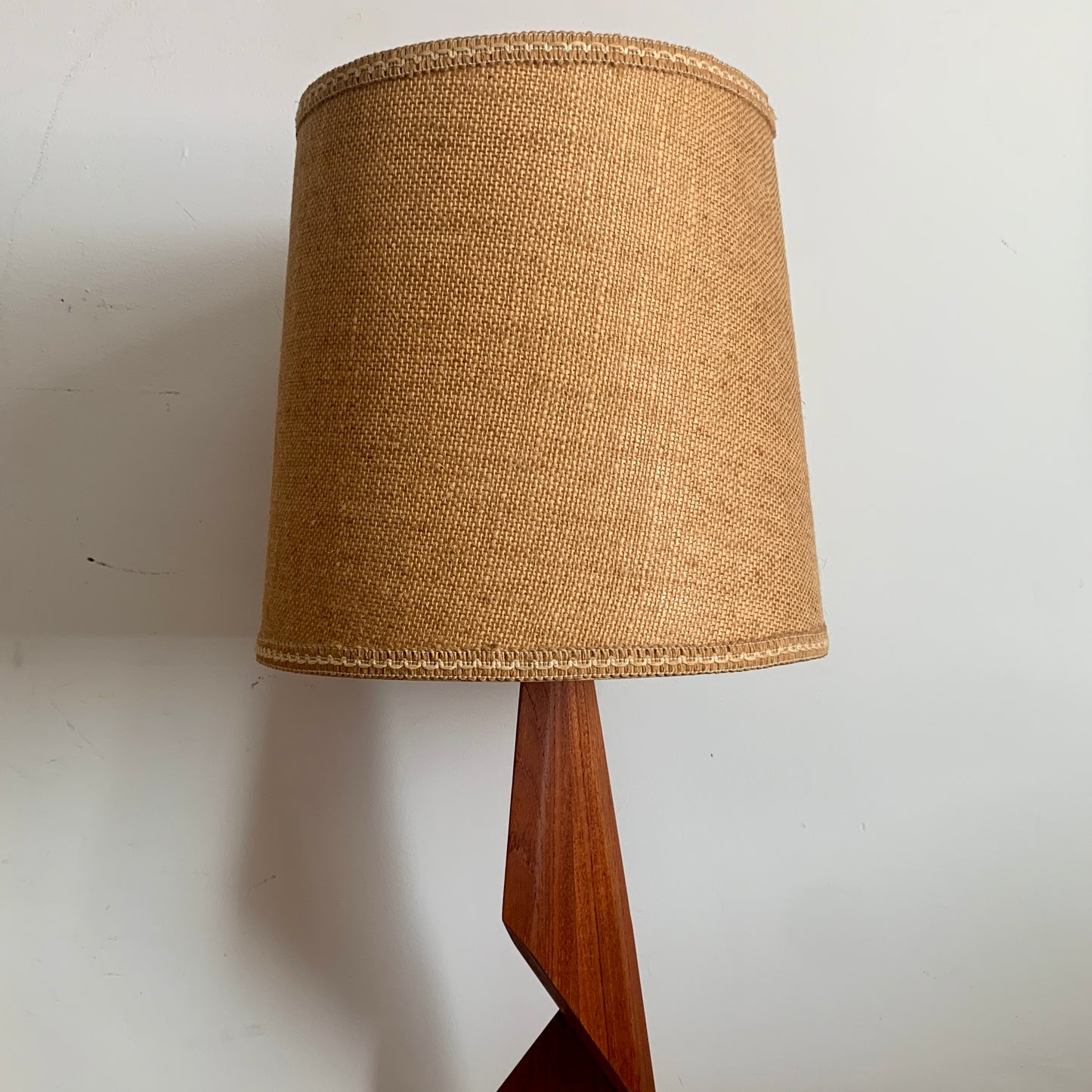 Mid Century Modern Teak Zig-Zag Lamp
