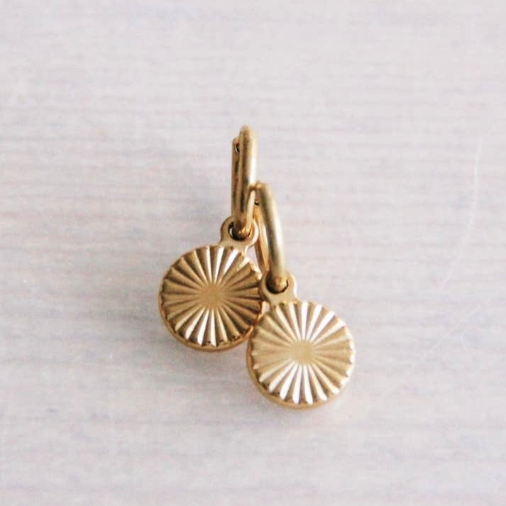 Small Hoop with Sunburst Charm