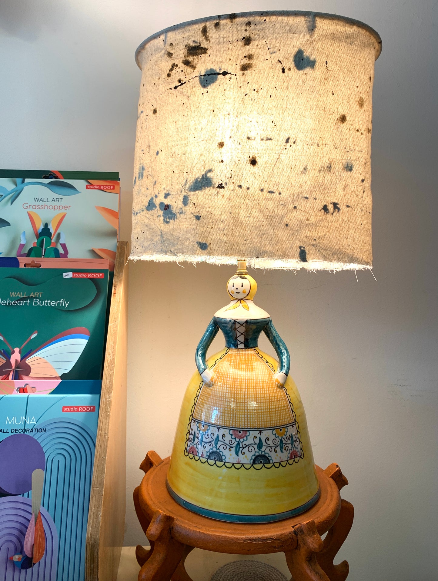 Vintage Folk Art Lamp