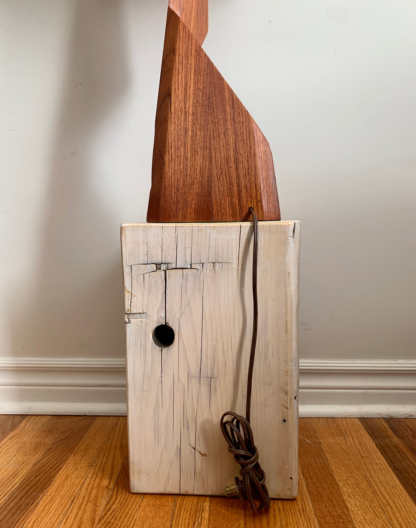 Mid Century Modern Teak Zig-Zag Lamp
