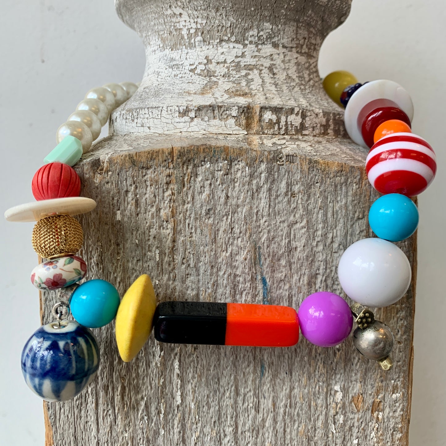 One of a Kind Treasure Necklace - Porcelain Ball