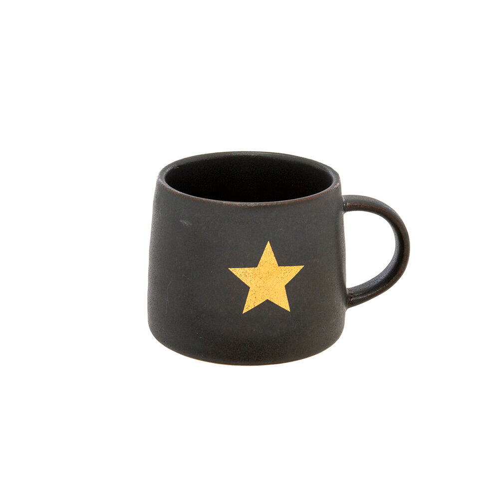 Gold Heart Mug - Black
