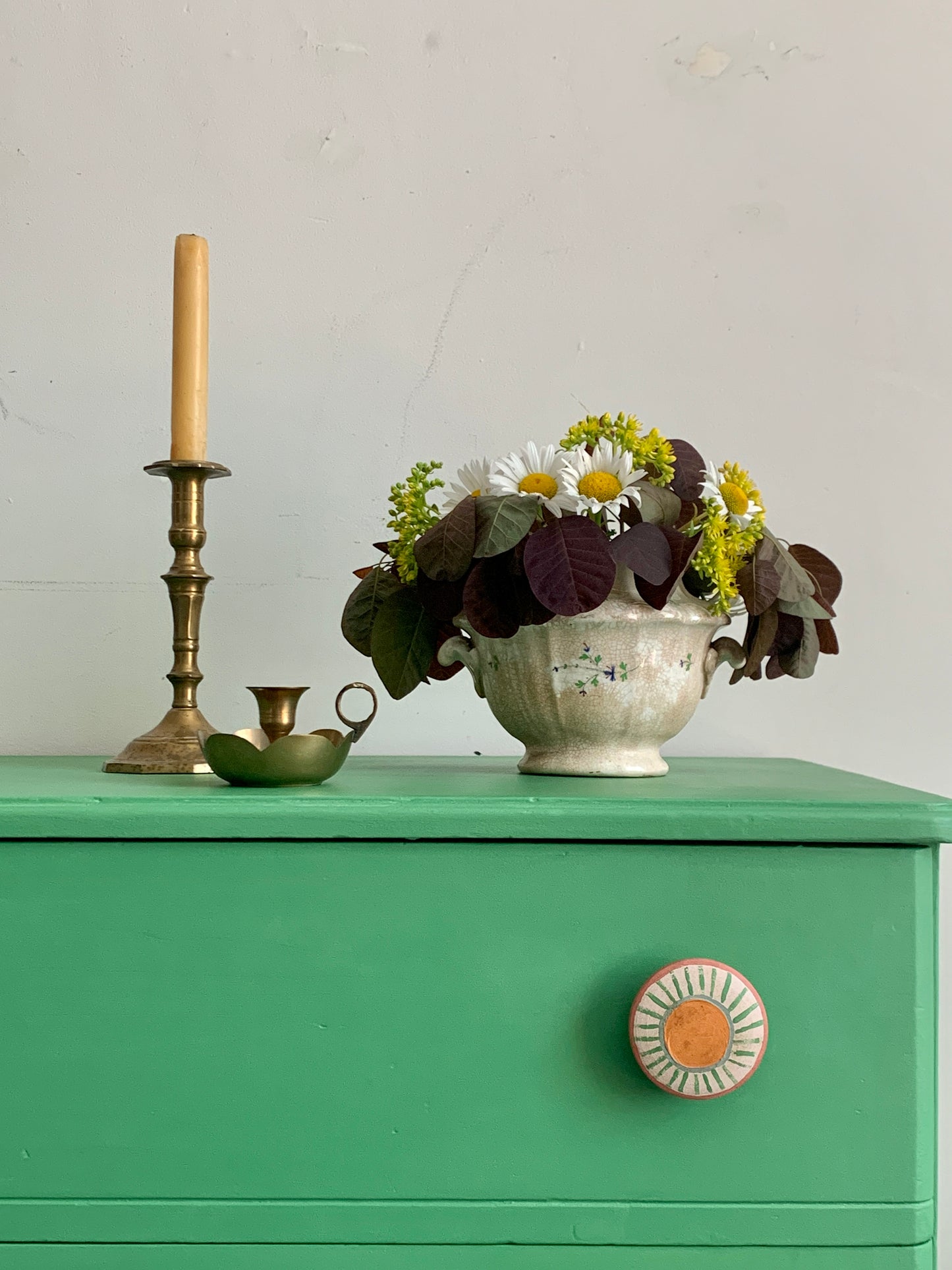 Pink/Green Scalloped Dresser- SOLD
