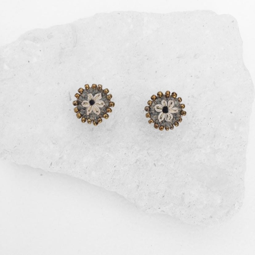Magui Embroidered Felt Stud Earrings