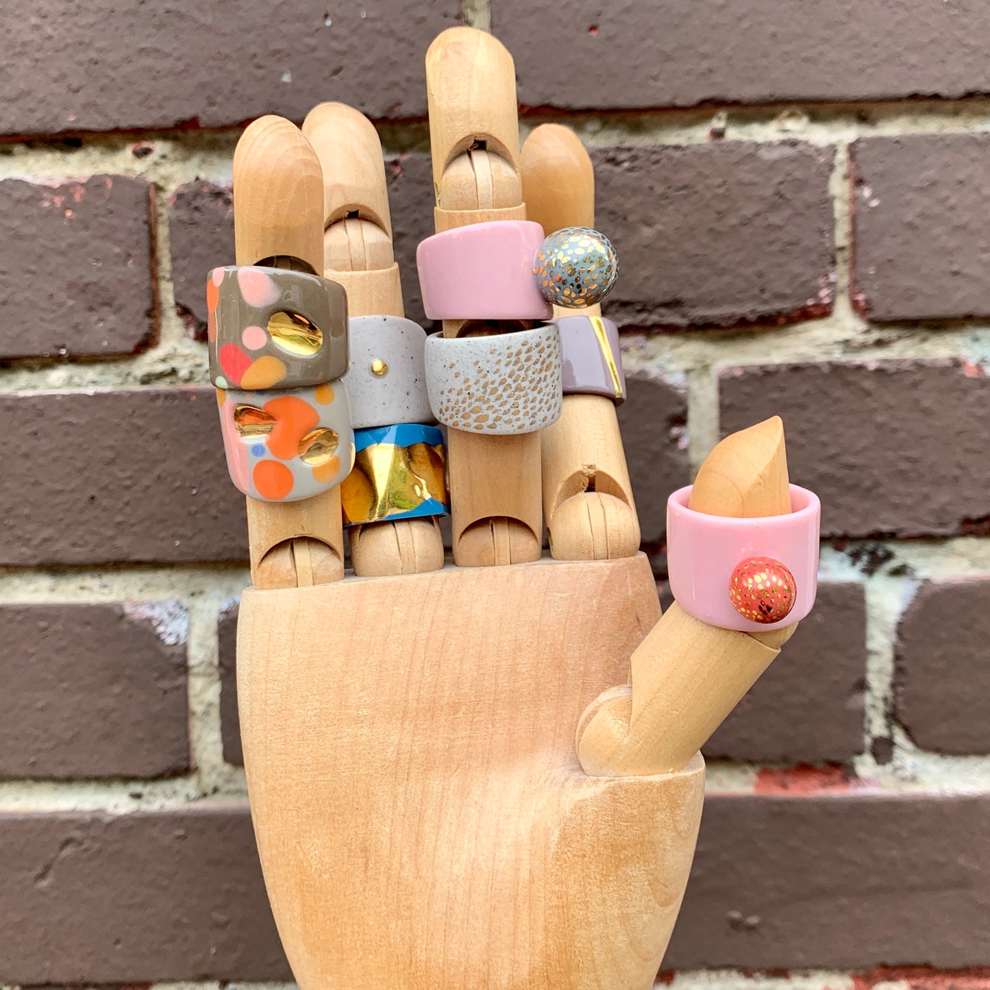 Ceramic Rings with 24carat Gold