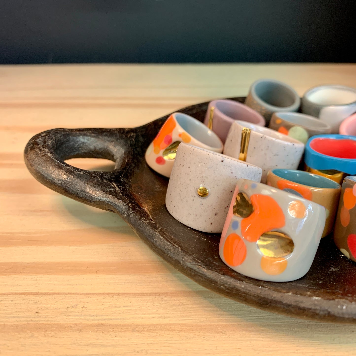 Ceramic Rings with 24carat Gold