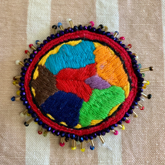 Embroidered/Beaded Brooch - Abstract Landscape #2