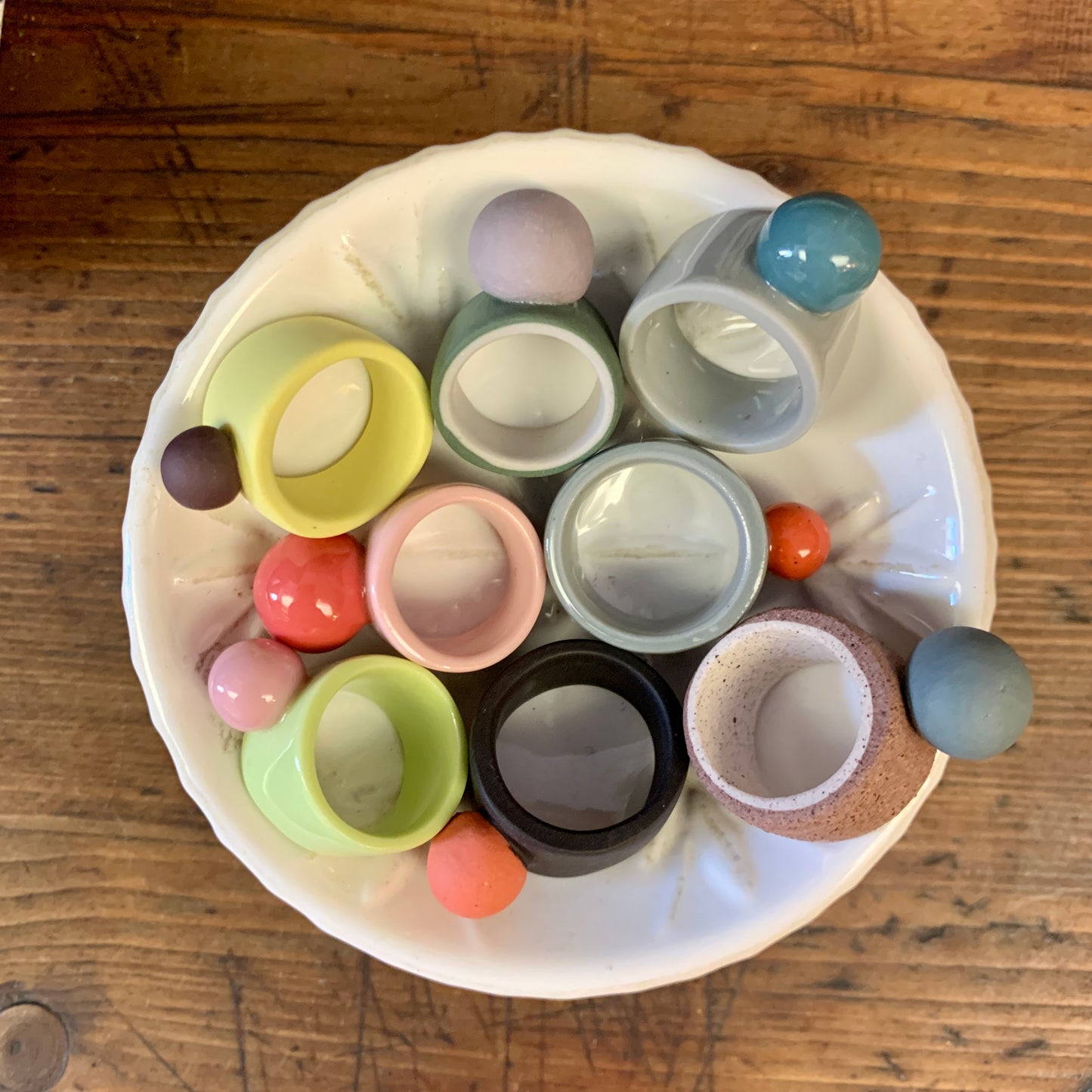 Ceramic Rings with Ball Detail