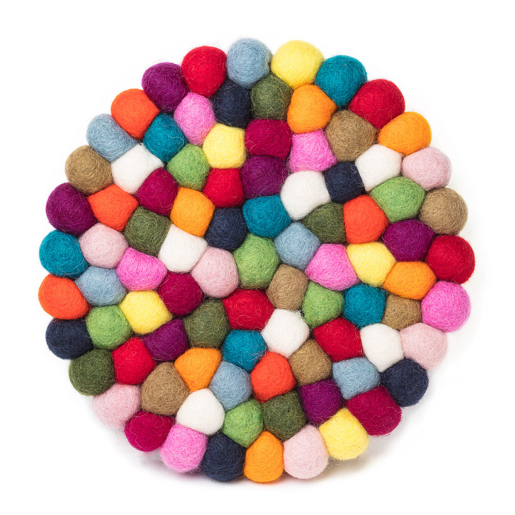 Felt Ball Trivet - Multi Color