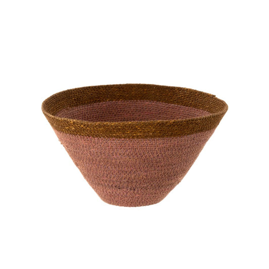 Nova Seagrass Basket L - Pink/Brown