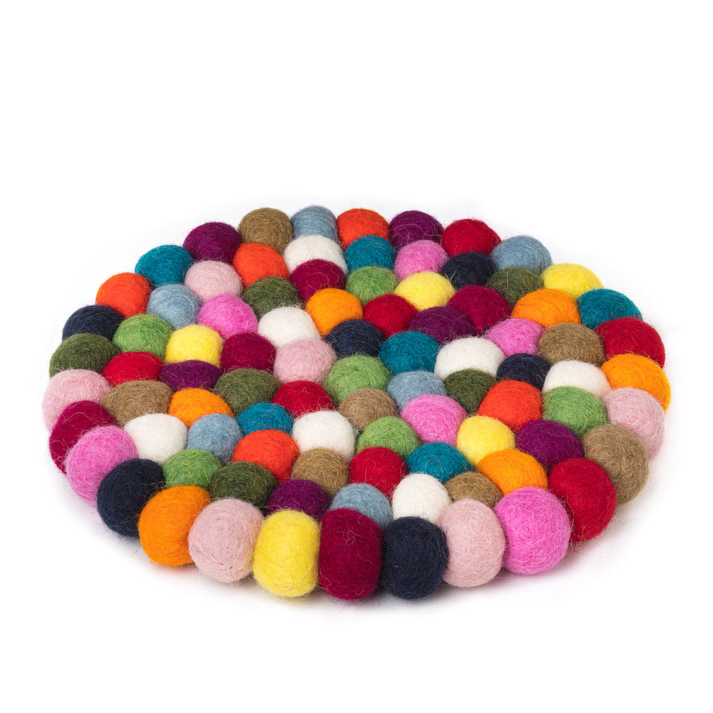 Felt Ball Trivet - Multi Color