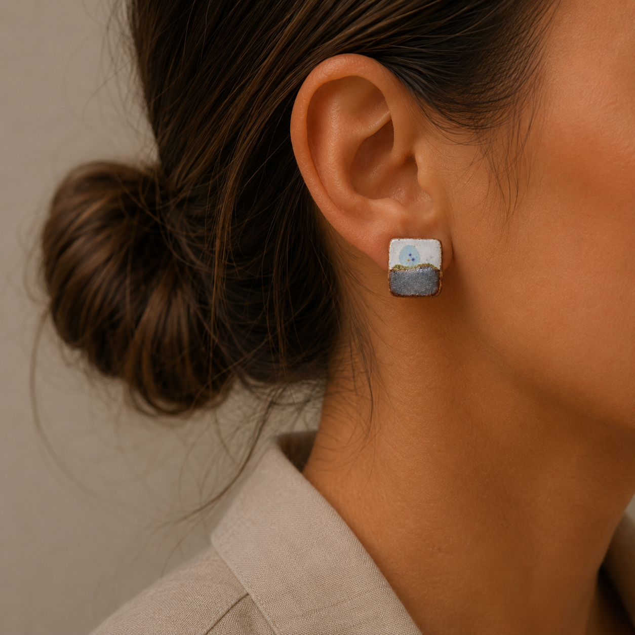 Morning Landscape Ceramic Studs