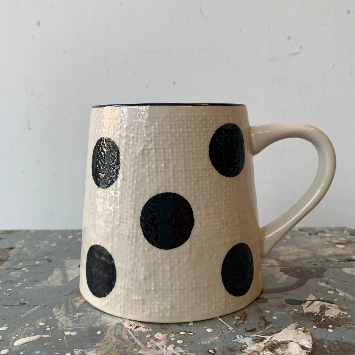 Black Polka Dot Mug