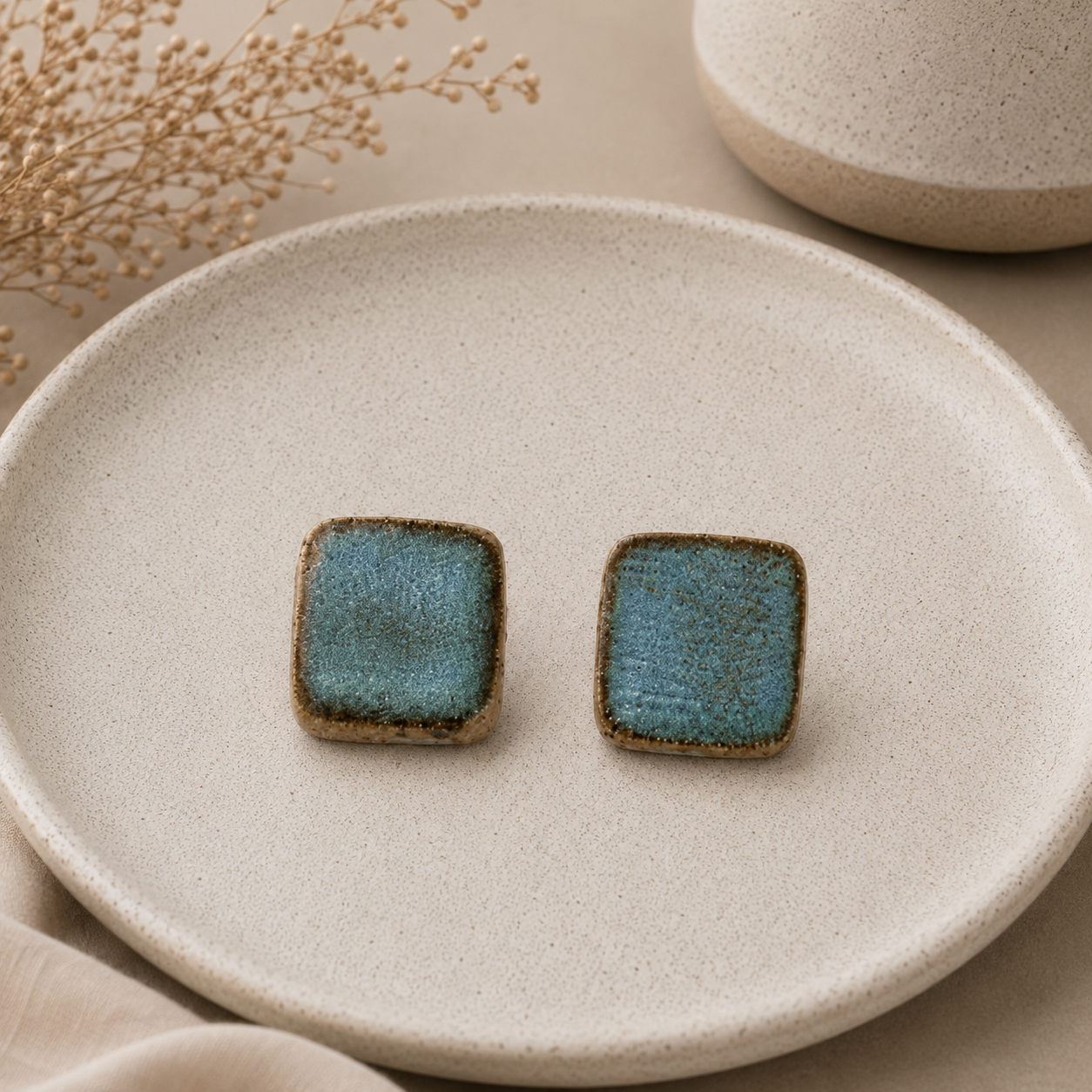 Sea Glass Ceramic Studs