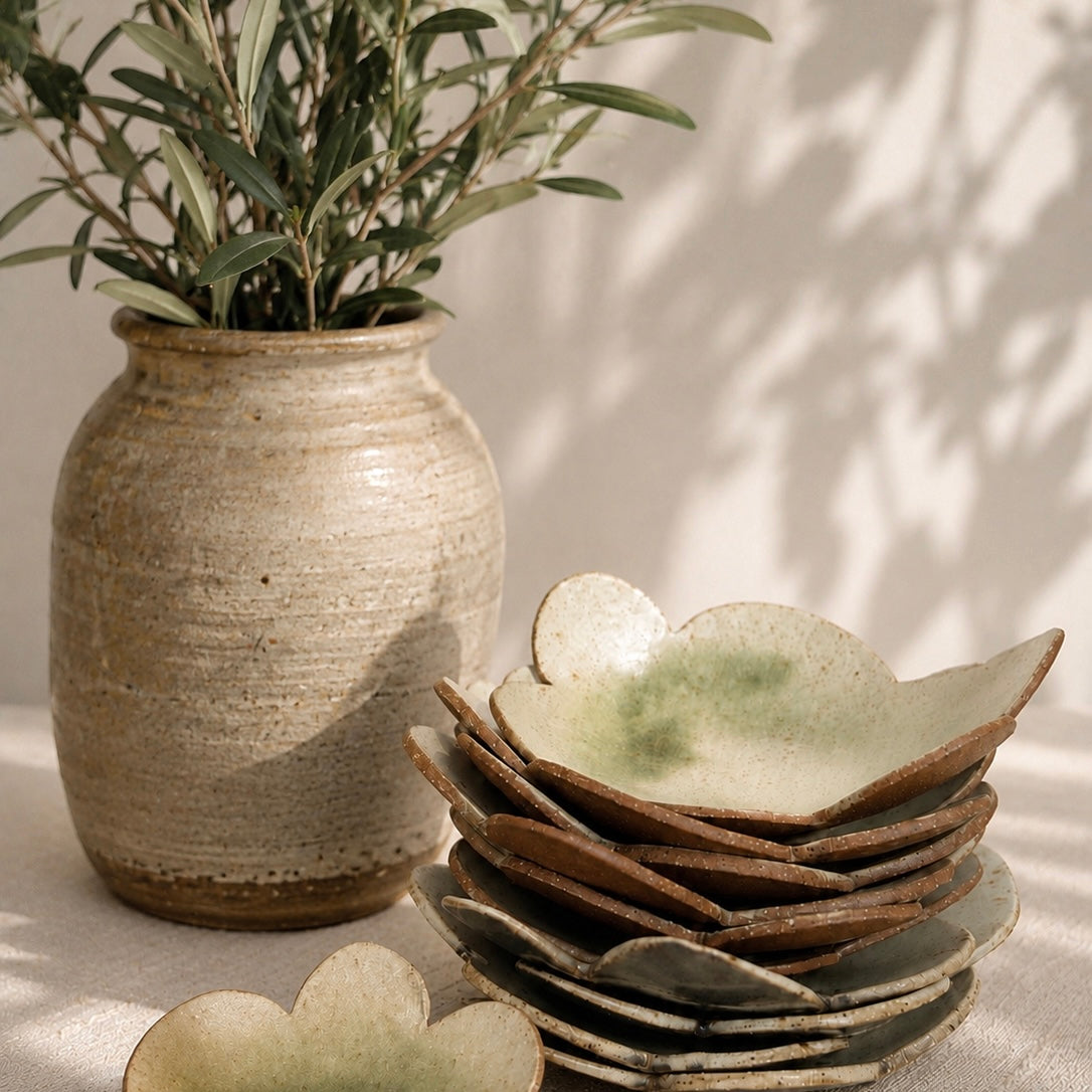 Green Halo Petal Dish