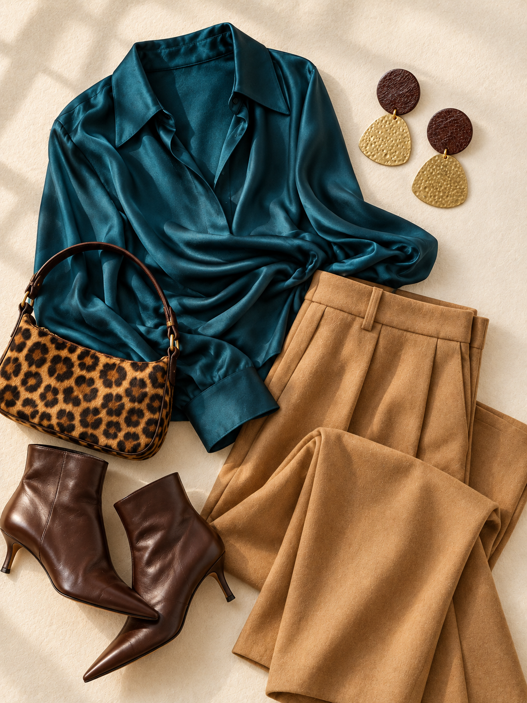 Sienna - Leather & Brass Earrings