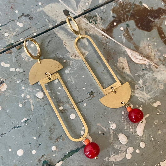 Light Weight Brass Earrings #17