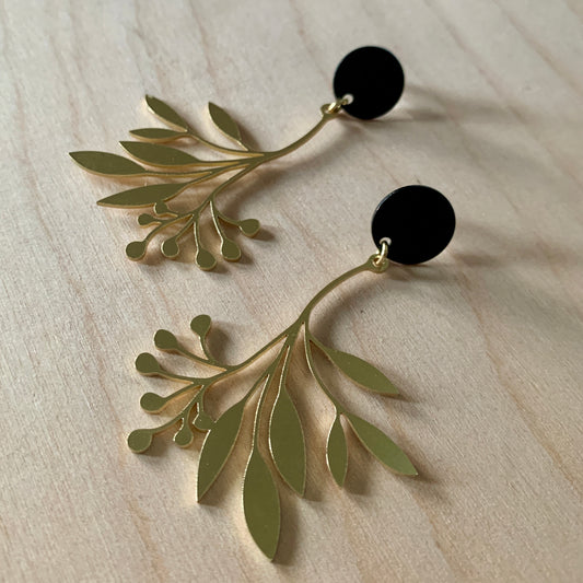 Brass Earrings - Floral#3