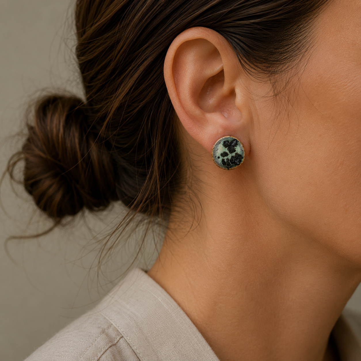 Wild Moss Ceramic Studs