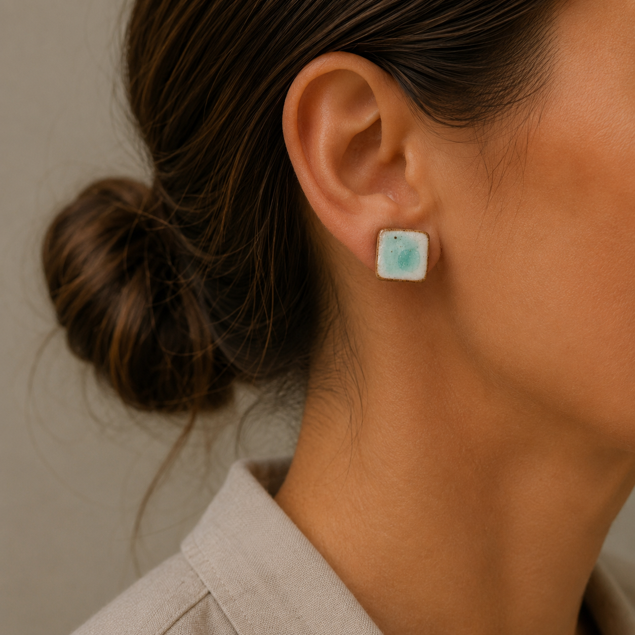 Morning Dew Ceramic Studs