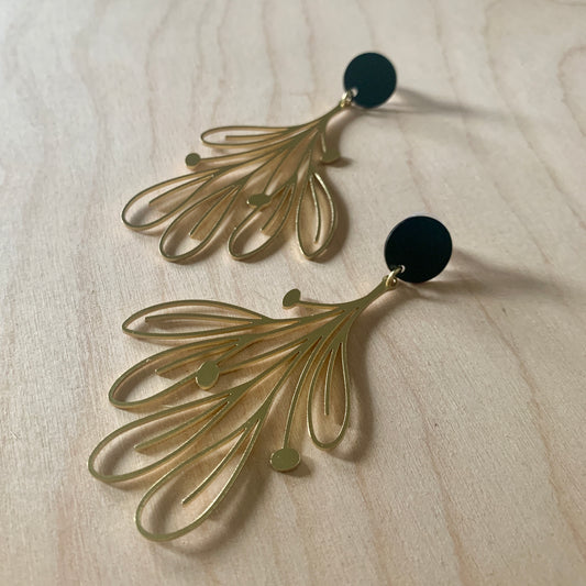 Brass Earrings - Floral#2