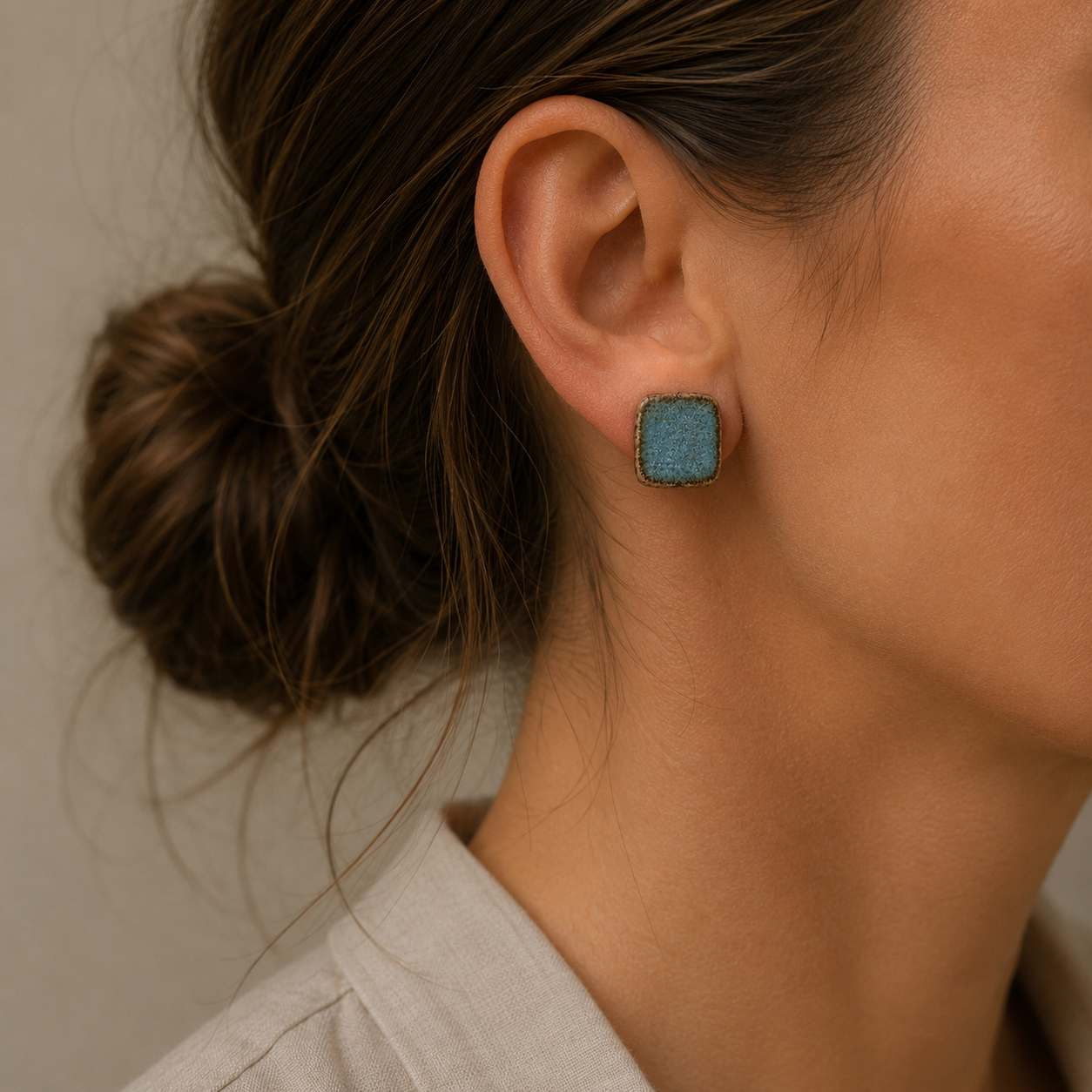 Sea Glass Ceramic Studs